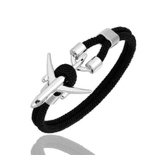 Load image into Gallery viewer, Airport Fashion Men Women Airplane Anchor Bracelets Charm Rope Chain Paracord Aviation Life Jewelry Design
