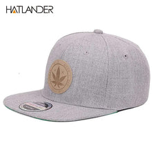 Load image into Gallery viewer, [HATLANDER]Maple solid cotton snapback caps women's flat brim hip hop cap outdoor baseball cap bone gorras mens caps and hats
