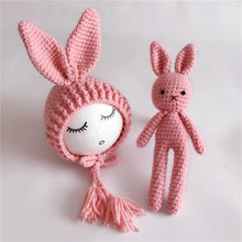 Load image into Gallery viewer, Modern Baby Cap Deer Design Handmade Crochet Deer Costume Set Knitted Hats And Toy For Girls and Boys Kids

