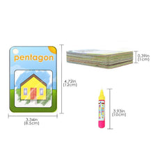 Load image into Gallery viewer, New Magic Doodle Card Water Drawing Card Kids Learn Number/Color/Shape in English 8/10 Pcs with 1 Pcs Water Pen Coloring Toy
