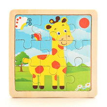 Load image into Gallery viewer, 10pcs Of Wood Puzzle Baby Young Children Early Lessons Learned Intelligence Cartoon Animal Puzzle Wooden Toys Education Puzzles
