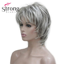 Load image into Gallery viewer, StrongBeauty Short Soft Shaggy Layered Silver Mix Classic Cap Full Synthetic Wig Women's Wigs Blonde COLOUR CHOICES
