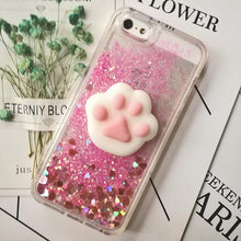 Load image into Gallery viewer, 3D  Cat Case For Iphone 5s Se 7 7 Plus Case Liquid Quicksand Glitter Silicone Case For Iphone 8 8 Plus X 6 6s Cover  Rubber Silicone Phone Case
