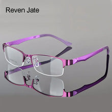 Load image into Gallery viewer, Reven Jate Half Rimless Eyeglasses Frame Optical Prescription Semi-Rim Glasses Frame For Women's Eyewear Female Armacao Oculos
