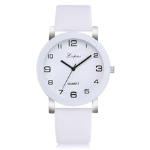 将图片加载到图库查看器，Woman's Watch Fashion Simple White Quartz Wristwatches Sport Leather Band Casual Ladies Watches For Women and Girls
