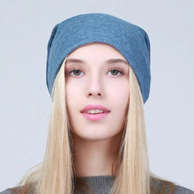 Load image into Gallery viewer, Geebro Women's Plain Beanie Hat Spring Cotton Slouchy Beanie for Women Knitted Bone Hat Ladies Black Skullies Cap JS293A
