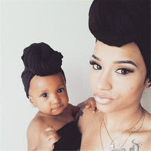 Load image into Gallery viewer, Modern Cotton Hat Handmade Baby Girls Turban Hats Twist Knot Women Caps For Mom And Daughter In Elegant Design
