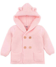 Load image into Gallery viewer, Modern Winter Warm Knit Cardigan Long Sleeve Hooded Sweaters for Newborn Infant Jacket And Coat Combination Clotes
