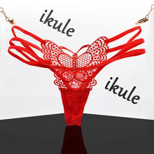Load image into Gallery viewer, New G String Sexy women's underwear butterfly embroidery transparent sexy panties  Thong female lace temptation low-waist briefs
