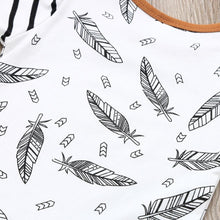 Load image into Gallery viewer, Modern Babz Pajamas Winter Baby Boy / Girl Clothing Feather T shirt Tops Striped Pants Outfit For Kids
