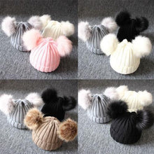 将图片加载到图库查看器，Newborn Baby Kids Girls Winter Warm Knit Hat Ball Beanie Cap  Design
