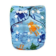 Load image into Gallery viewer, Modern Printed Bamboo Charcoal Inner Pocket Diaper For Baby Reusable Cloth Diaper Nappies With Double Leg Gusset In Modern Printed Design For Baby and Kids
