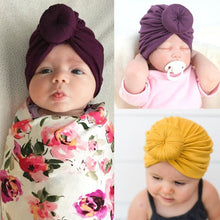 Load image into Gallery viewer, Luxury Baby Cotton Blends Headband Soft Rabbit Bowknot Turban Hair Bands for Girls Elastic Headwrap Style
