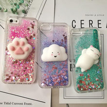 Load image into Gallery viewer, 3D  Cat Case For Iphone 5s Se 7 7 Plus Case Liquid Quicksand Glitter Silicone Case For Iphone 8 8 Plus X 6 6s Cover  Rubber Silicone Phone Case
