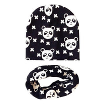 将图片加载到图库查看器，Modern Children Girls Cartoon Sheep Printing Cotton Hat and Scarf Animal Pattern Kids Caps Baby Beanie
