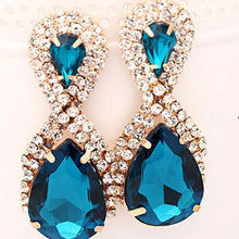 Load image into Gallery viewer, Hop Bijouterie Earring Studs Women's Handbags Droplets Shining Gold Silver Plated Crystal Drop Earrings Women Snowflake E017
