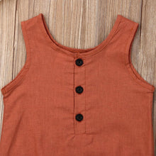 Load image into Gallery viewer, Newborn Baby Girl Boy Clothes Cotton Linen Sleeveless Button Bodysuit Outfits Set Jumpsuit Romper
