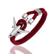 Load image into Gallery viewer, Airport Fashion Men Women Airplane Anchor Bracelets Charm Rope Chain Paracord Aviation Life Jewelry Design
