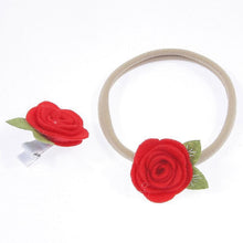 Load image into Gallery viewer, Handamde Flower Headband Hair Clip Set Flexible Rope Hairband Accessories for Mother &amp; Baby
