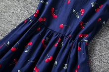 将图片加载到图库查看器，Luxury Modern Summer Girl Dress Children Kids Cherry Dress V-Back Dress Baby Cotton Kids Vest halter dress For Girls
