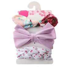 Load image into Gallery viewer, Modern 3PCS Set Floral Bows Baby Headband Dot Bowknot Cotton Hair Band Girls Hair Accessories For Girls
