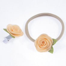 Load image into Gallery viewer, Handamde Flower Headband Hair Clip Set Flexible Rope Hairband Accessories for Mother &amp; Baby
