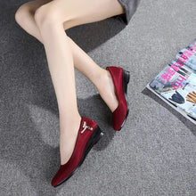 将图片加载到图库查看器，Women Ballet Wedges Shoes Female for Work Cloth Shoes Women Sweet Loafers Slip On Women's Wedges Shoes Oversize New Boat Shoes

