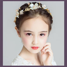 Load image into Gallery viewer, Handamde  Lucury Hair Accessories For Girls Kids Flower Crown Adjustable Flower Headband Pearls Head Wreath For Girls
