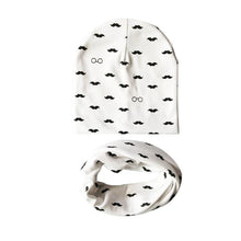 将图片加载到图库查看器，Modern Children Girls Cartoon Sheep Printing Cotton Hat and Scarf Animal Pattern Kids Caps Baby Beanie
