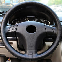 将图片加载到图库查看器，Braid On Steering Wheel Car Steering Wheel Cover With Needles and Thread Artificial leather Diameter 38cm Auto Car Accessories
