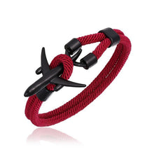Load image into Gallery viewer, Airport Fashion Men Women Airplane Anchor Bracelets Charm Rope Chain Paracord Aviation Life Jewelry Design
