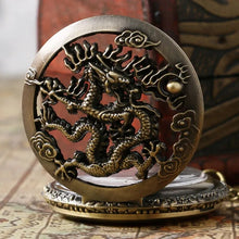Load image into Gallery viewer, Vintage Ancient China Style Dragon Design Pocket Watch Quartz Watches Necklace Pendant Chain Women's Men's Gift Relogio De Bolso

