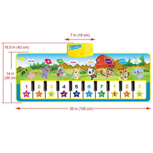 将图片加载到图库查看器，Animals Musical Mat Carpet with 10 Keys Record Function Animal Sounds Play Touch Piano Educational Toys For Kids
