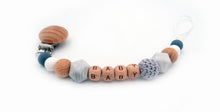 将图片加载到图库查看器，Handmade Personalized Name Silicone Wood Pacifier Clips Safe Teething Chain Baby Teether Clips Holder For Pacifier For Kids
