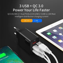 Load image into Gallery viewer, 30W Quick Charge 3.0 USB Charger QC3.0 QC Fast Charger Multi Plug Wall Mobile Phone Charger For Mobile Phones
