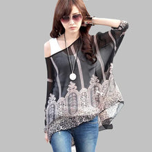 Load image into Gallery viewer, 4XL Plus Size Women Clothing 2018 Summer Blouses New Arrival Beach Cover-ups European Style Women's Casual Chiffon Tops Shirts
