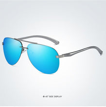 Load image into Gallery viewer, Luxury  Aluminium Magnesium Men's Sports Driving Polarized Sunglasses With Stanless Steel Frame Ultra Light Men Glasses In Aviation Pilot Style With UV400 Protection
