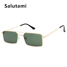 Load image into Gallery viewer, Luxury Famous Retro Modern Square Unisex Men and  Women‘s Sunglasses  With Alloy Metal Small Frame With Clear Double Bridge Men's Sunglasses
