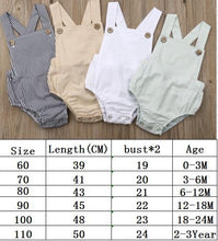 Load image into Gallery viewer, Newborn Infant Baby Boy/Girl Bodysuit Summer Button Jumpsuit Striped Casual Sleeveless Backless Solid Outfits Clothes for Girls
