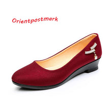 将图片加载到图库查看器，Women Ballet Wedges Shoes Female for Work Cloth Shoes Women Sweet Loafers Slip On Women's Wedges Shoes Oversize New Boat Shoes
