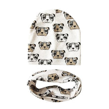 将图片加载到图库查看器，Modern Children Girls Cartoon Sheep Printing Cotton Hat and Scarf Animal Pattern Kids Caps Baby Beanie
