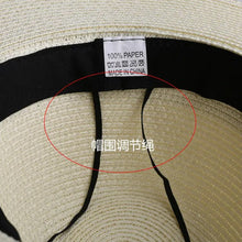 Load image into Gallery viewer, LNPBD Summer fashion white flat brim wide brim women's strawhat women's jazz fedoras hat sun-shading hat beach cap summer

