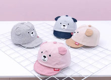 Load image into Gallery viewer, Cartoon Bear Baby Hat Cap Adjustable Baseball Cap Cute Striped Cotton Kids Sun Hat for Baby Boys
