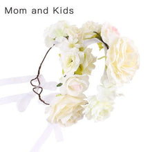 将图片加载到图库查看器，Luxury Handamde Mommy and Baby  Flower Headband Large Flower Crown Mother Kids Flowers  Headwear For Celebration
