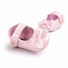 将图片加载到图库查看器，Red Princess Baby Girl Shoes Newborns Butterfly-knot PU Leather Shoes Infants Crib Soft Fashion Footwear Shoes
