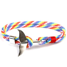 Load image into Gallery viewer, Fashion Whale Tail  Bracelets For Men And Women Charm  Survival Rope Chain  Bracelet Male Wrap Metal Hooks
