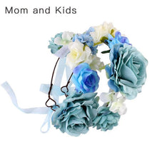 将图片加载到图库查看器，Luxury Handamde Mommy and Baby  Flower Headband Large Flower Crown Mother Kids Flowers  Headwear For Celebration
