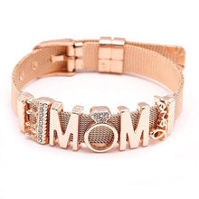将图片加载到图库查看器，Fashion Stainless Steel Woman and Men Bracelet Mesh Bracelet Set Crystal Heart Anchor Charm Fine Bracelet Bangle For Female Lover
