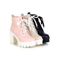 将图片加载到图库查看器，MORAZORA 2022 New Fashion sexy women's ankle boots lace up high heels Punk platform Women autumn winter snow boots ladies shoes
