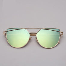 Load image into Gallery viewer, NEW  Stevvex Designer Cat eye Sunglasses For Women and Ladies in Vintage Metal Reflective Glasse Mirror Retro Oculos De Sol Gafas Style With UV 400 Protection

